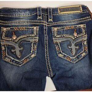 Rock Revival Betty Boot Jeans Women’s 28 Bootcut Distressed Embellished Stretch